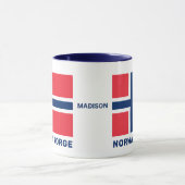 名前をカスタムする&文字ノルウェー国旗 マグカップ (中央)