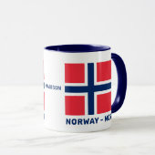 名前をカスタムする&文字ノルウェー国旗 マグカップ (正面右)