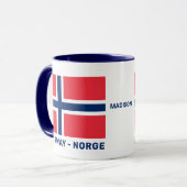 名前をカスタムする&文字ノルウェー国旗 マグカップ (正面左)