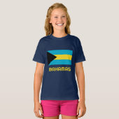 名前をカスタムする&文字バハマ国旗 Tシャツ (正面フル)