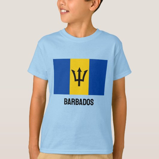 名前をカスタムする&文字バルバドス国旗 Tシャツ (正面)