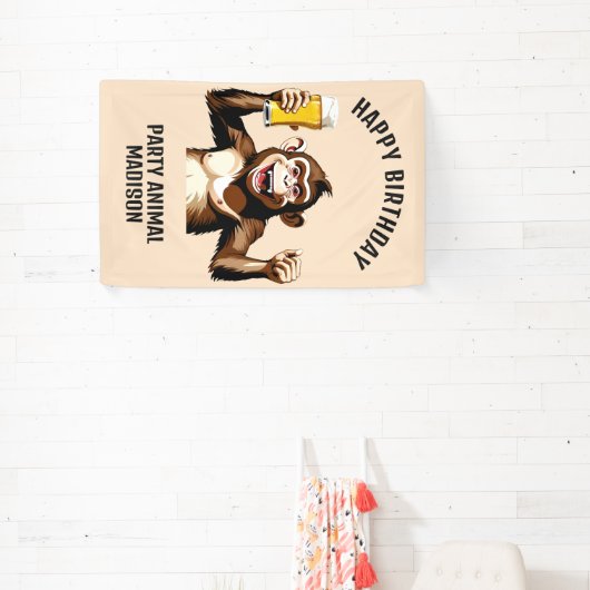 名前をカスタムする&文字パーティー動物 横断幕 (インサイチュ)