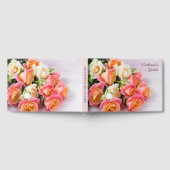 名前をカスタムする&文字ピンク&ホワイトローズ ゲストブック (全面)