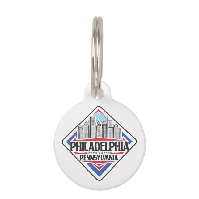 名前をカスタムする&文字フィラデルフィアペンシルベニア ペット　ネームタグ (正面)
