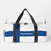 名前をカスタムする&文字フィンランド国旗 ダッフルバッグ (裏面)