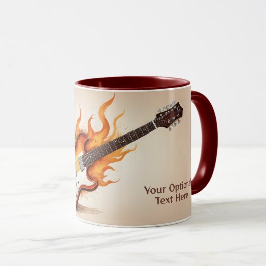 名前をカスタムする&文字フレーミングギター マグカップ (正面右)