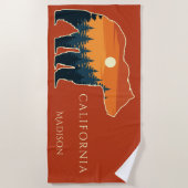 名前をカスタムする&文字ベアフォレスト ビーチタオル (正面)