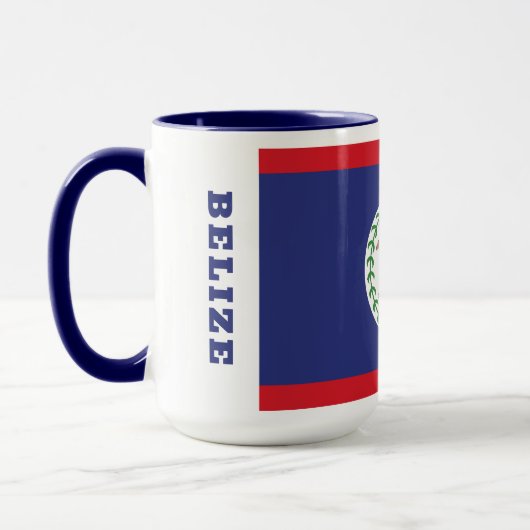 名前をカスタムする&文字ベリーズ国旗 マグカップ (左)