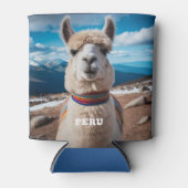 名前をカスタムする&文字ペルーラマ 缶クーラー (正面)