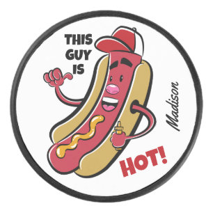 名前をカスタムする&文字ホットドッグ アイスホッケーパック