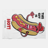 名前をカスタムする&文字ホットドッグ キッチンタオル (横)