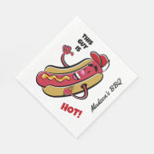 名前をカスタムする&文字ホットドッグ スタンダードランチョンナプキン (角)