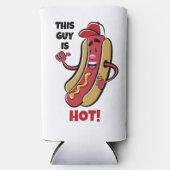 名前をカスタムする&文字ホットドッグ スリム缶クーラー (正面)