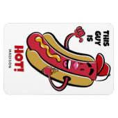 名前をカスタムする&文字ホットドッグ マグネット (横)