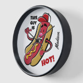 名前をカスタムする&文字ホットドッグ 壁時計 (傾斜)