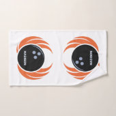 名前をカスタムする&文字ボウリングボール炎付き ハンドタオル (ハンドタオル)