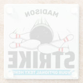 名前をカスタムする&文字ボーリングストライキ ガラスコースター (裏面)