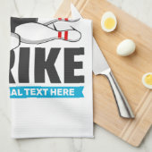 名前をカスタムする&文字ボーリングストライキ キッチンタオル (四つ折り)