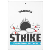 名前をカスタムする&文字ボーリングストライキ クリップボード (裏面)