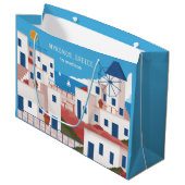 名前をカスタムする&文字ミコノスギリシャ ラージペーパーバッグ (正面アングル)