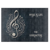 名前をカスタムする&文字ミュージカルクレフ、 音符記号注 カッティングボード (正面)