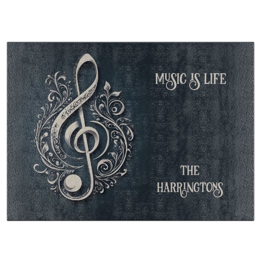 名前をカスタムする&文字ミュージカルクレフ、 音符記号注 カッティングボード (正面)
