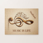 名前をカスタムする&文字ミュージカルクレフ、 音符記号注 ジグソーパズル (横)