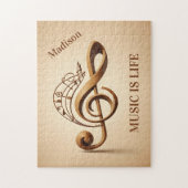 名前をカスタムする&文字ミュージカルクレフ、 音符記号注 ジグソーパズル (縦)