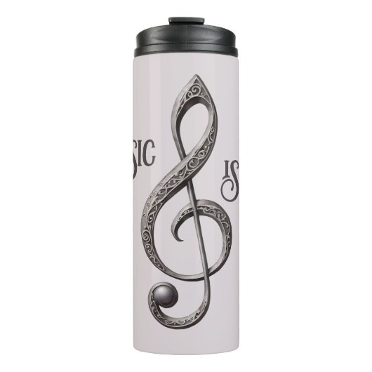 名前をカスタムする&文字ミュージカルクレフ、 音符記号注 タンブラー (正面)