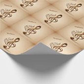 名前をカスタムする&文字ミュージカルクレフ、 音符記号注 ラッピングペーパー (角)