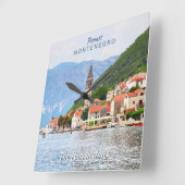 名前をカスタムする&文字モンテネグロ スクエア壁時計 (傾斜)