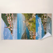 名前をカスタムする&文字モンテネグロ ビーチタオル (正面)