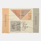 名前をカスタムする/文字ライフは乗熱狂するり キッチンタオル (横)