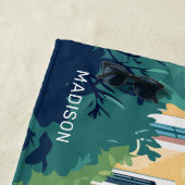 名前をカスタムする&文字リスボンポルトガル ビーチタオル (インサイチュ)