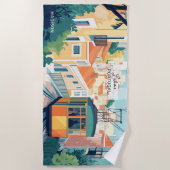 名前をカスタムする&文字リスボンポルトガル ビーチタオル (正面)