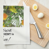 名前をカスタムする、文字引用文ひまわりプリント16x24 キッチンタオル (四つ折り)