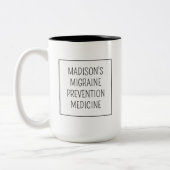 名前をカスタムする/文字片頭痛の予防 ツートーンマグカップ (左)