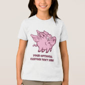 名前をカスタムする&文字飛んでいるピッグ トライブレンドTシャツ (正面)