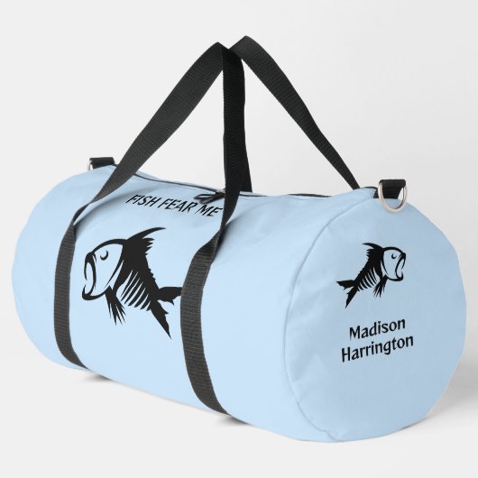 名前をカスタムする&文字魚 ダッフルバッグ (左コーナー)