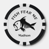 名前をカスタムする&文字魚 ポーカーチップ (正面)