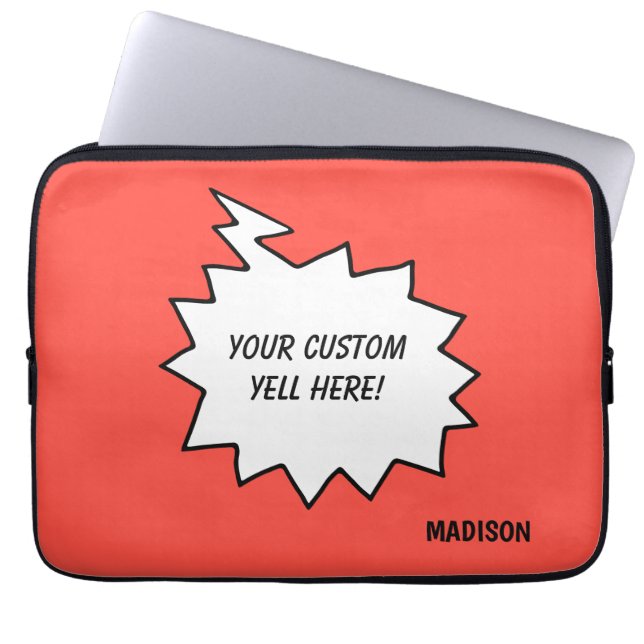 名前をカスタムする、文字、カラーウェル ラップトップスリーブ (正面)