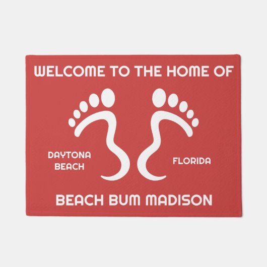 名前をカスタムする、文字、カラービーチバム ドアマット (正面)