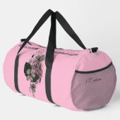 名前をカスタムする、文字、カラーピンクフラミンゴ ダッフルバッグ (右コーナー)