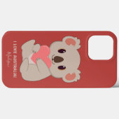 名前をカスタムする、文字&カラーラブコアラの電話ケース Case-Mate iPhoneケース (裏面 (横))