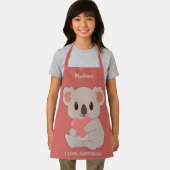 名前をカスタムする、文字&カラーラブコアラ エプロン (インサイチュ)