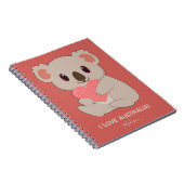 名前をカスタムする、文字&カラーラブコアラ ノートブック (右側)