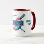 名前をカスタムする、文字、カラー野球 マグカップ (正面右)