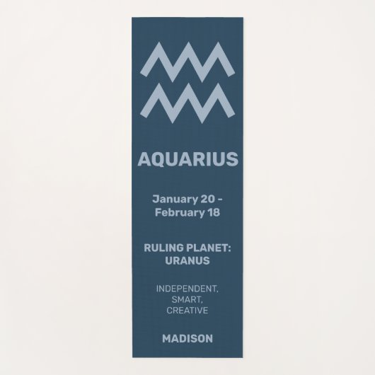 名前をカスタムする/文字&カラー〔占星術の〕十二宮図サインアクエリアス ヨガマット (正面)