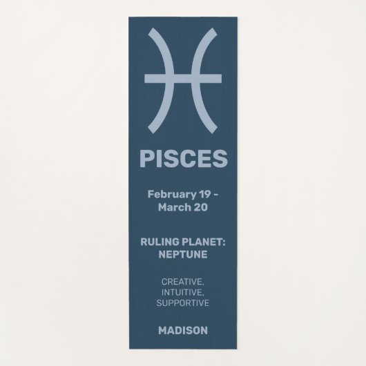 名前をカスタムする/文字&カラー〔占星術の〕十二宮図サインピセス ヨガマット (正面)