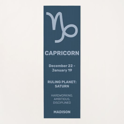 名前をカスタムする/文字&カラー〔占星術の〕十二宮図標識山羊座 ヨガマット (正面)